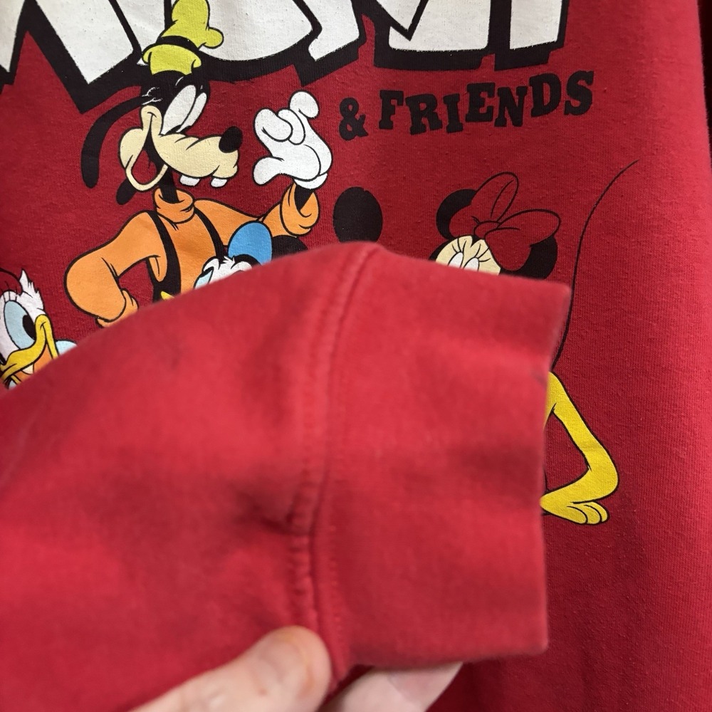 Disney Mickey & Friends Women's  Red Graphic Sweatshirt Size XXL 19 Donald Pluto - Picture 3 of 5